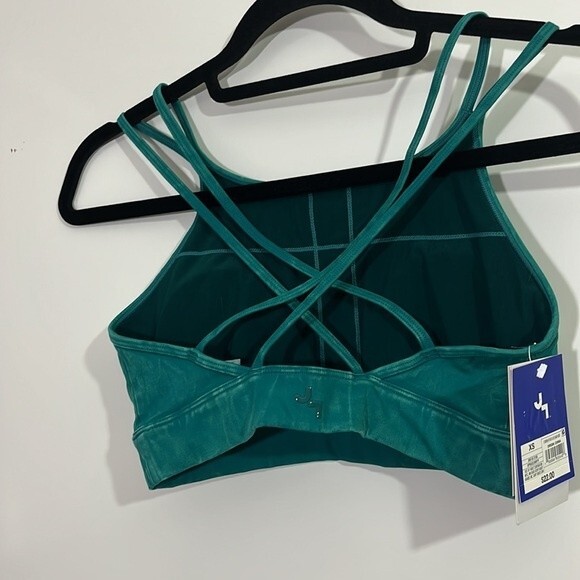 JoyLab Criss Cross Sports Bra Top Teal Green Size XSMALL NWT - Picture 4 of 8